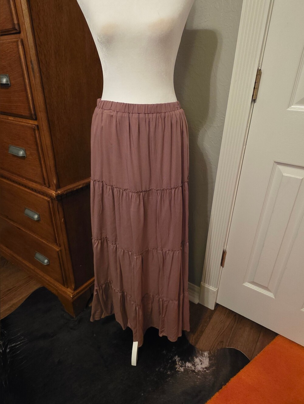 Becool Mauve Colored Tiered Skirt, Size Medium